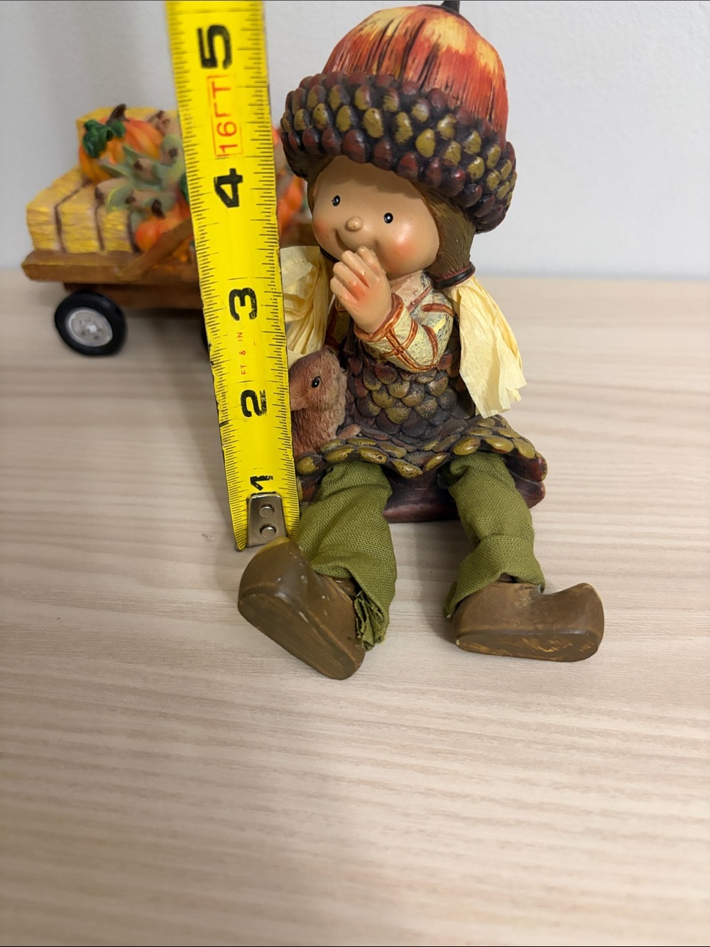 Vintage Acorn Girls & Wagon Thanksgiving Shelf sitter set - Picture 9 of 9
